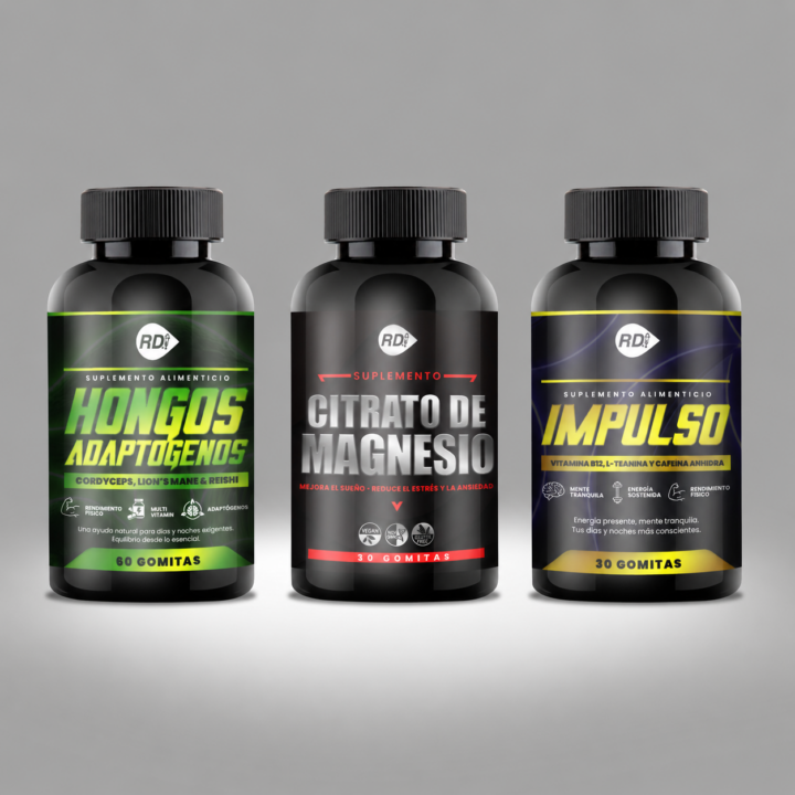 Pack Energía sin Ansiedad: Hongos Adaptógenos, Citrato de Magnesio e Impulso - Reduciendo Daño