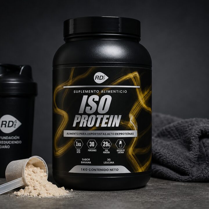 ISO Protein Banana 1kg — tarro de proteína aislada, Reduciendo Daño