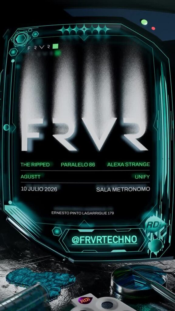 Cartel de FRVR, Sala Metrónomo, con presencia de Reduciendo Daño