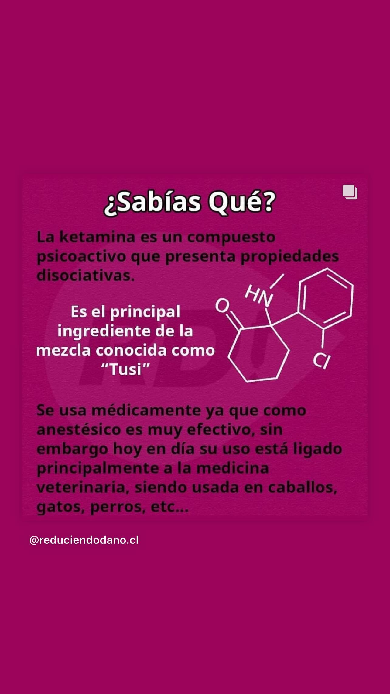 La ketamina es el principal ingrediente del Tusi