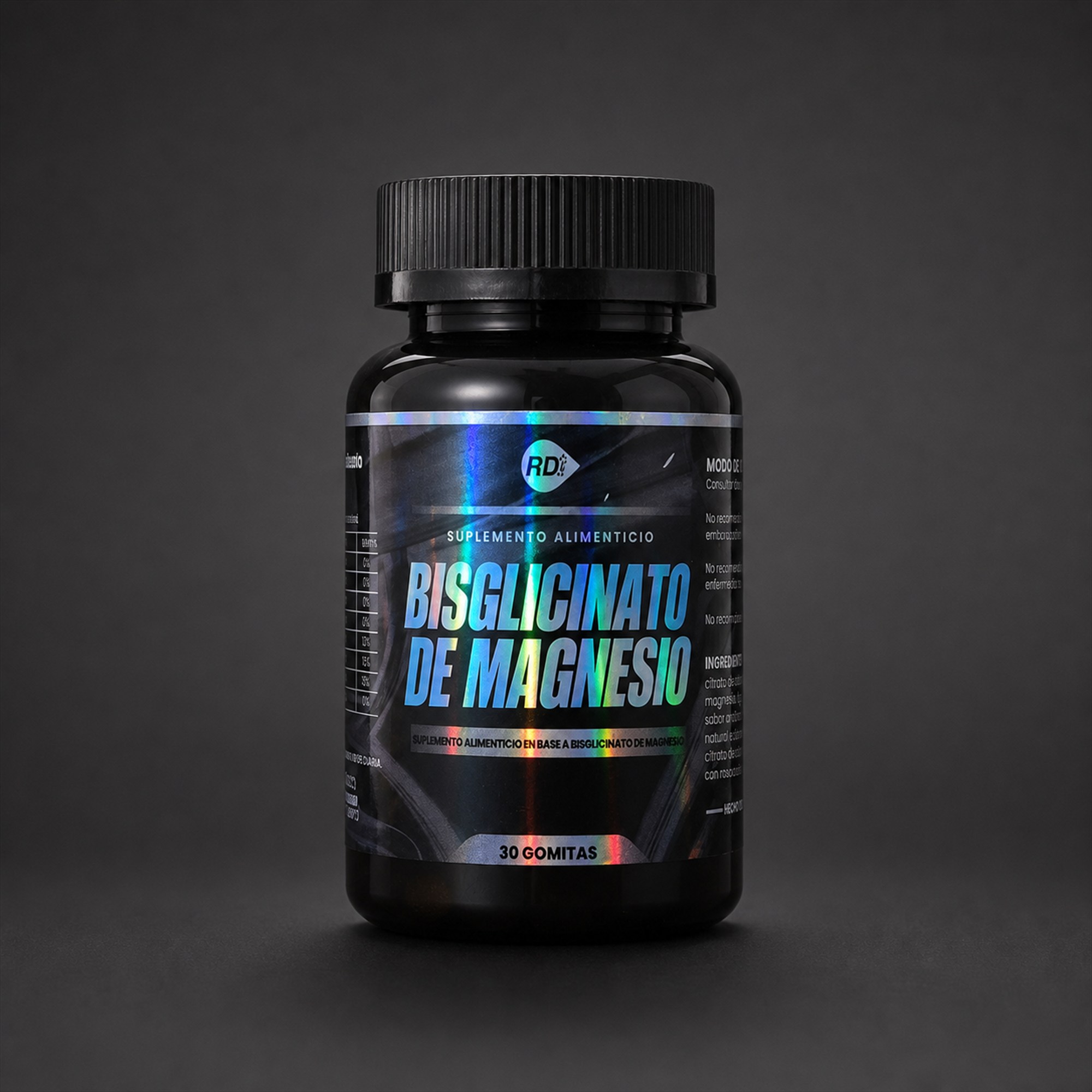 Bisglicinato de Magnesio en Gomitas Frasco de Bisglicinato de Magnesio con 30 gomitas de Suplementos RD