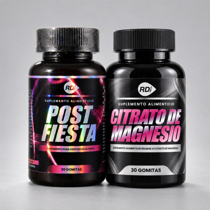 Kit Día Después con Post Fiesta y Citrato de Magnesio RD en fotografía realista