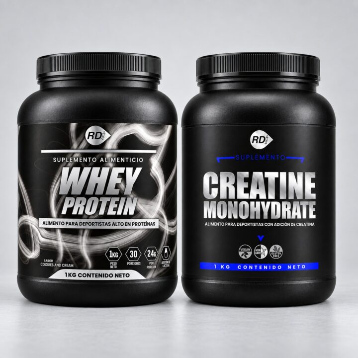 Reparación Base — Whey Protein y Creatina Monohidratada de 1 kg, Reduciendo Daño