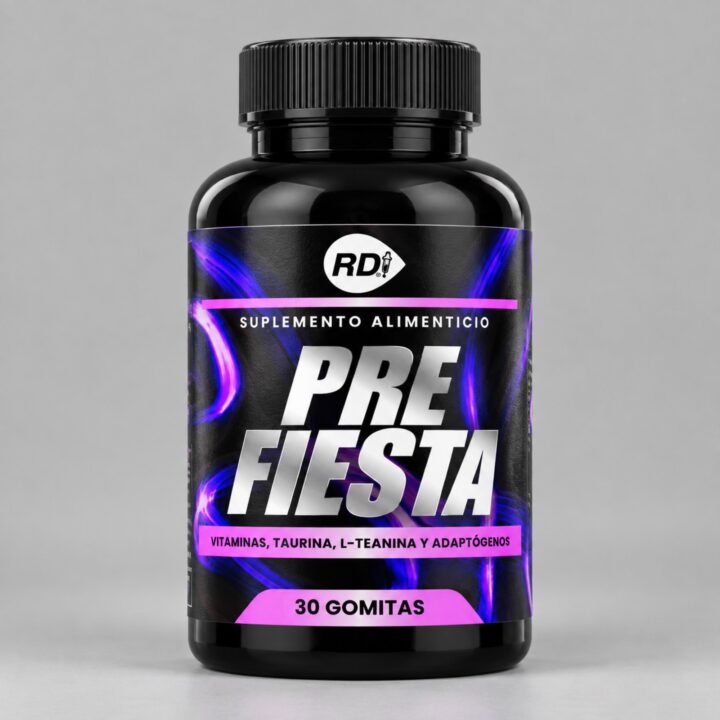 Frasco de Pre Fiesta con 30 gomitas de Suplementos RD