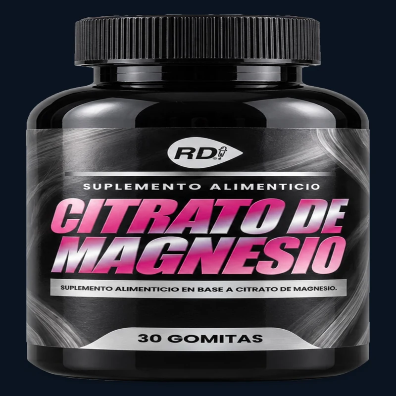 Frasco de Citrato de Magnesio RD, usado como ejemplo de lectura de etiqueta.