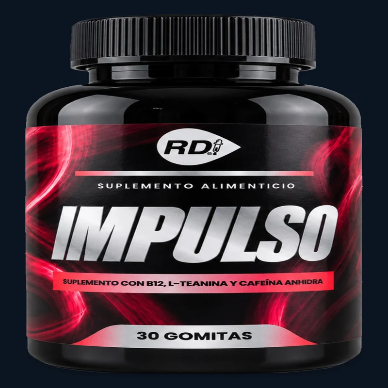 Frasco de Impulso RD, ejemplo de un suplemento que contiene cafeína.