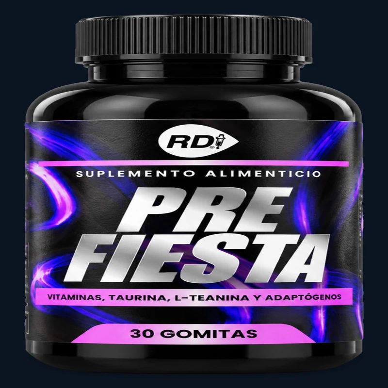 Frasco completo de Pre Fiesta RD, mostrado a escala contenida.