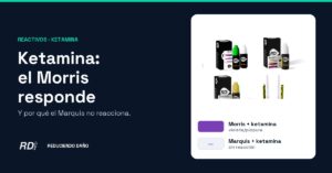 Portada: ketamina y el reactivo Morris, con el kit y sus colores